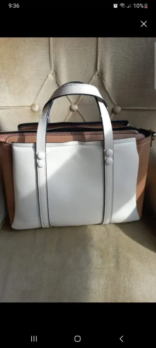 Bolso Parfois marrón y blanco