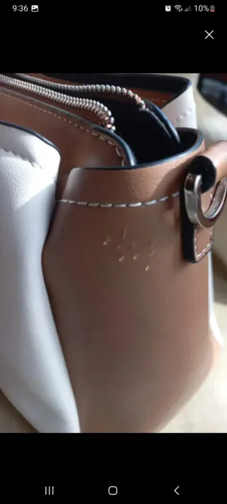 Bolso Parfois marrón y blanco