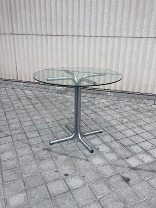 Mesa Vintage Italiana Cristal y Metal