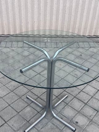 Mesa Vintage Italiana Cristal y Metal