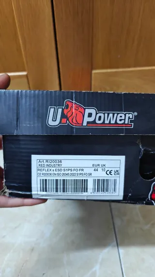 Zapatos Seguridad U Power Talla 44 Gris/Amarillo