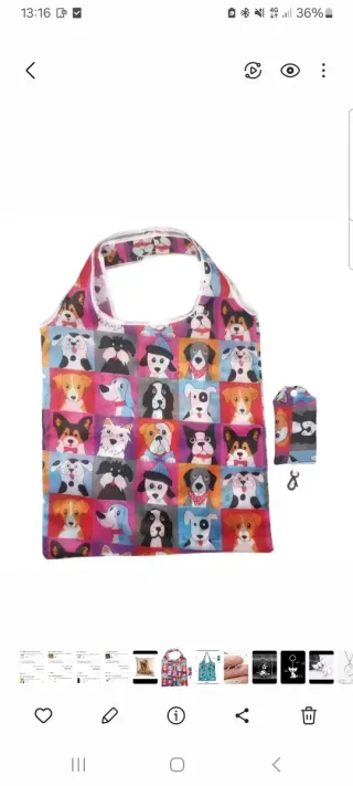 Bolso plegable perros multicolor