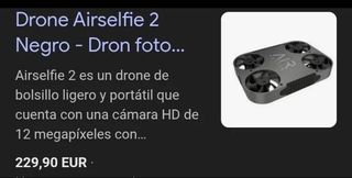 Airselfie 2 - Dron negro - Cámara HD 12MP