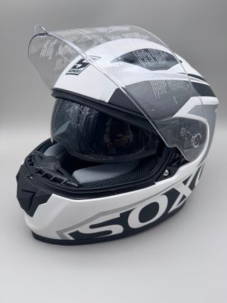 Casco Moto Integral Soxon Racing White, Talla S