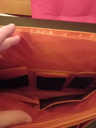 Borsa Piquadro pelle arancione porta documenti