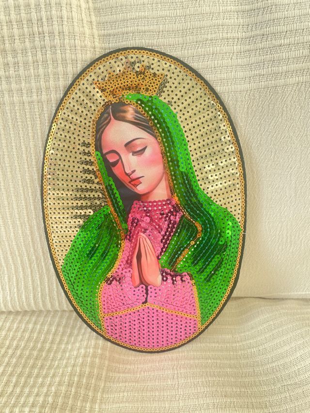 Parche Virgen de Guadalupe lentejuelas