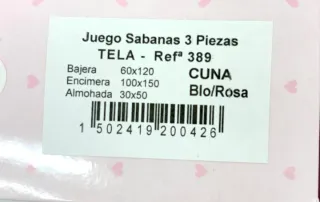 Juego sábanas cuna 3 piezas bebé