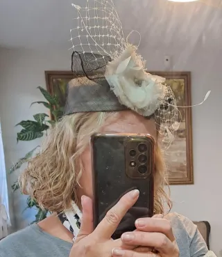 Tocado vintage negro y blanco