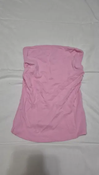 Top rosa sin tirantes mujer