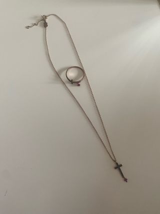 Conjunto Tous: Anillo y Colgante Cruz