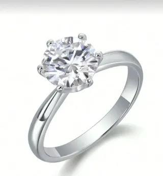 Anillo Plata 1CT Moissanita