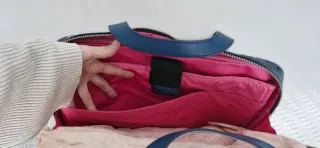 Bolso maletín Tous azul y plateado