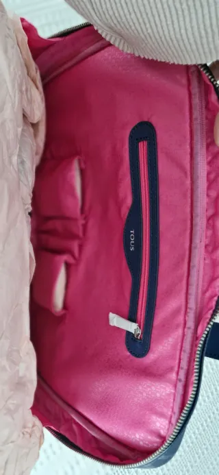 Bolso maletín Tous azul y plateado