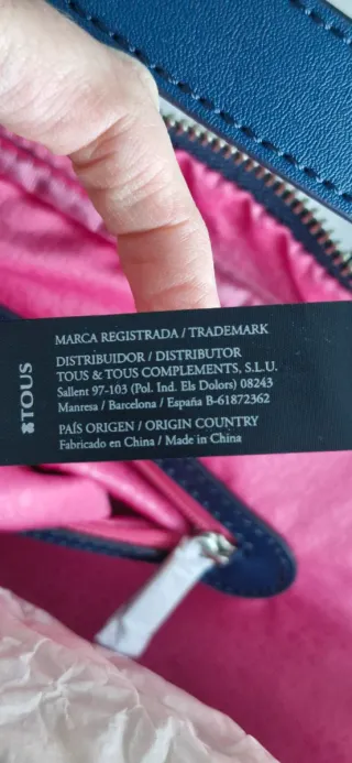 Bolso maletín Tous azul y plateado