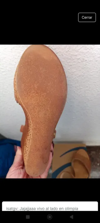 Sandalias cuña beige y rosa