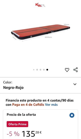 KM Fit Esterilla Fitness Inflable de 3m + inflador