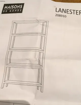 Estantería estilo industrial madera y hierro.