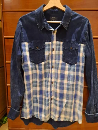 Camisa vaquera cuadros Bershka XL