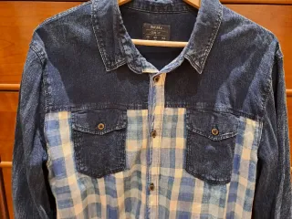 Camisa vaquera cuadros Bershka XL