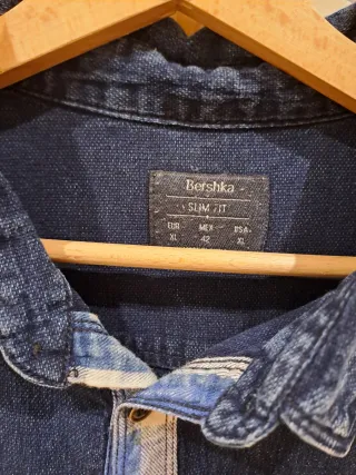 Camisa vaquera cuadros Bershka XL