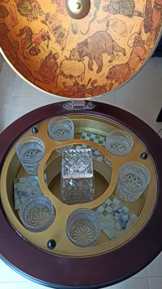 Mueble Bar Globo Terráqueo Madera