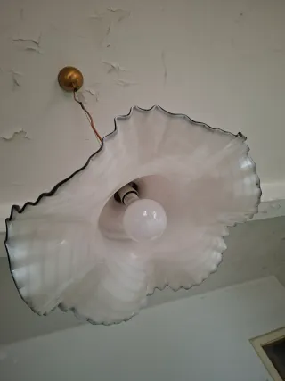 Lampadario vintage vetro e metallo