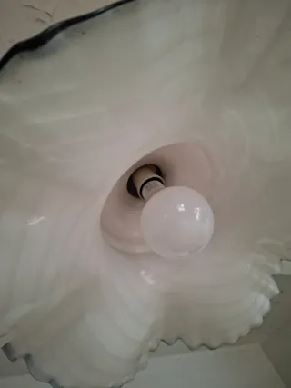 Lampadario vintage vetro e metallo