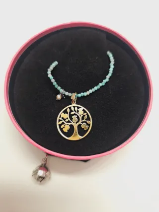 Collar cuarcitas, colgante árbol vida Tous