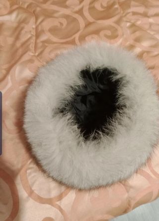 Cappello pelliccia volpe grigio e nero