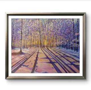 Pintura al óleo.Bosque invernal. 2009.