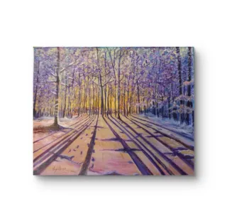 Pintura al óleo.Bosque invernal. 2009.