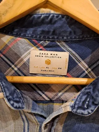 Camisa cuadros Zara hombre XL