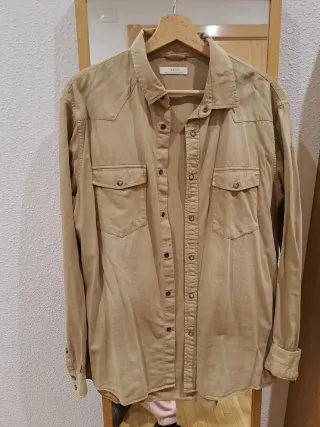 Camisa Larga Hombre L Celio Beige