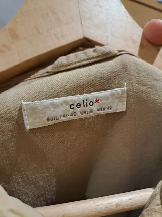 Camisa Larga Hombre L Celio Beige