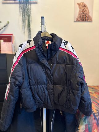 Bomber Kappa donna nero e fucsia