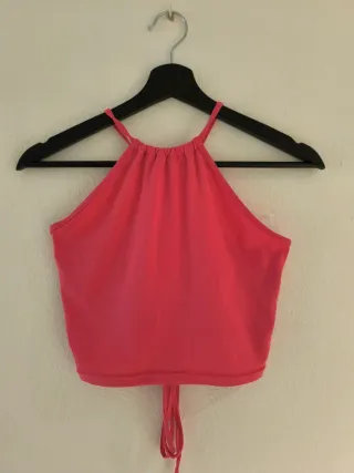 Crop top rosa halter