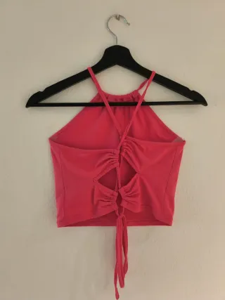 Crop top rosa halter