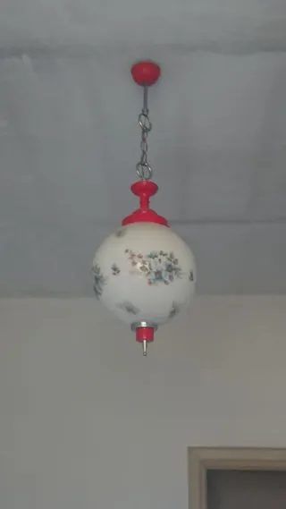 Lampadario vintage anni '70 vetro e metallo