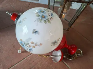 Lampadario vintage anni '70 vetro e metallo