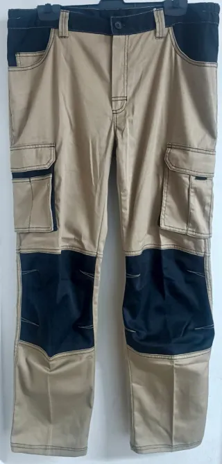Pantalones de trabajo beige y negro