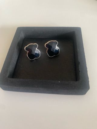 Pendientes Tous Oso Negro Plata