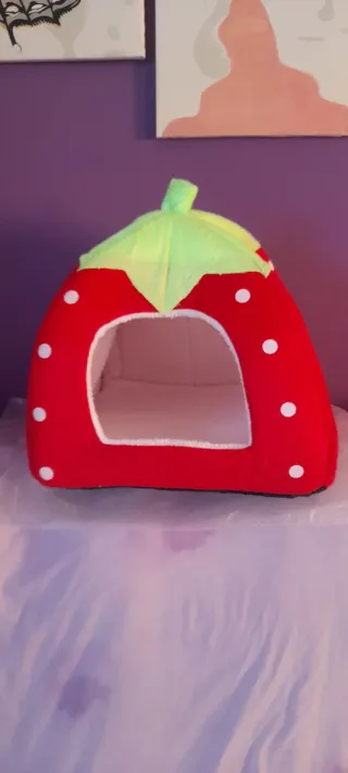 Casita para mascotas fresa