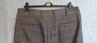 Pantalón traje cuadros mujer
