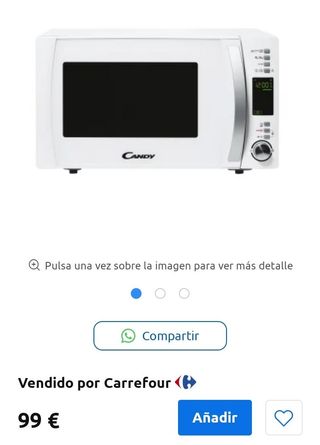 Microondas Candy X-Range CMXG20DW con Grill