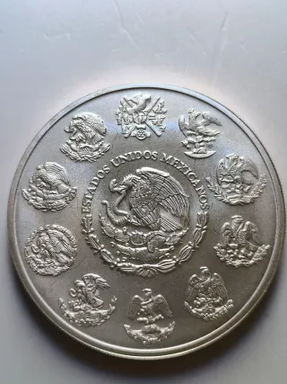 Moneda Plata 5 Onzas México 1997