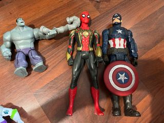 Muñecos Marvel: Hulk, Spiderman, Capitán América
