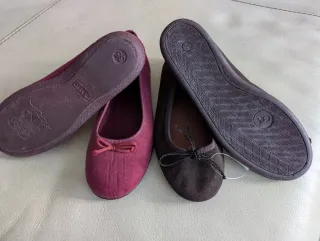 Manoletinas granates 35 y marrones 36