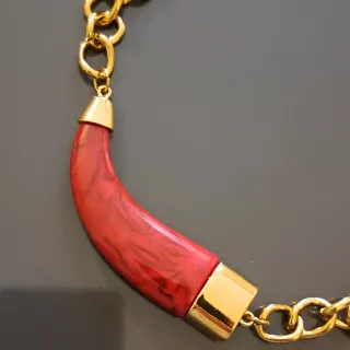 Collana Max Mara corno rosso e oro