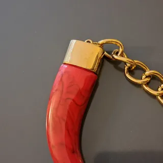 Collana Max Mara corno rosso e oro