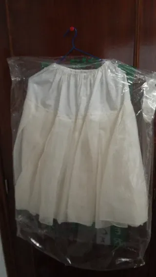 Falda cancan comunión beige/blanca talla única